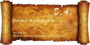 Donka Alexandra névjegykártya